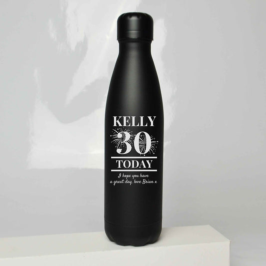 Personalised Birthday Fireworks Engraved Thermos Bottle 500ml
