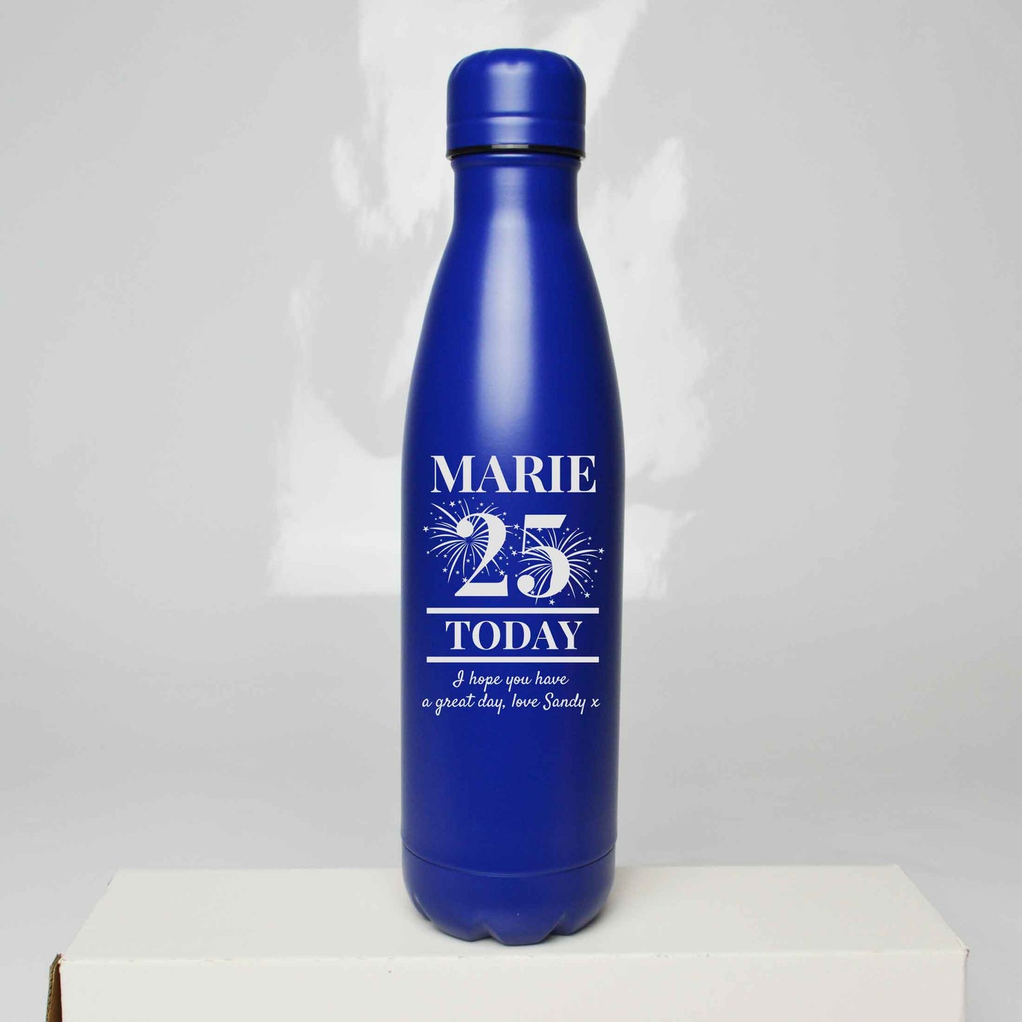 Personalised Birthday Fireworks Engraved Thermos Bottle 500ml