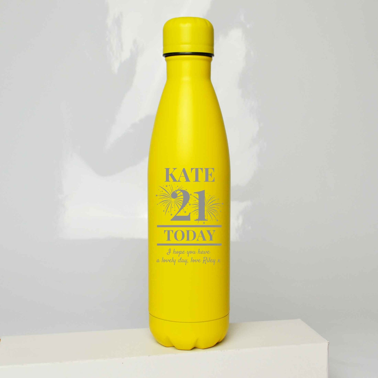 Personalised Birthday Fireworks Engraved Thermos Bottle 500ml