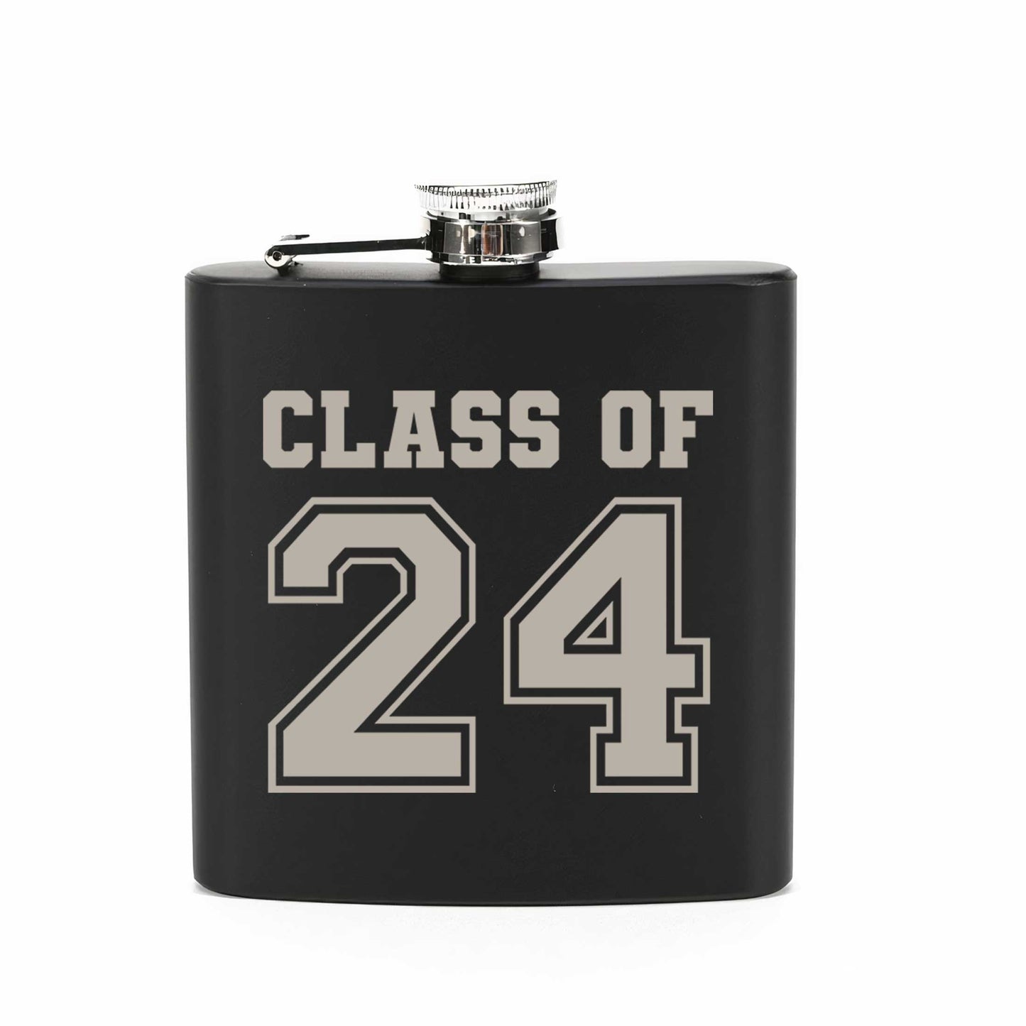 Engraved Class Of 24 Stainless Steel Hip Flask 6oz