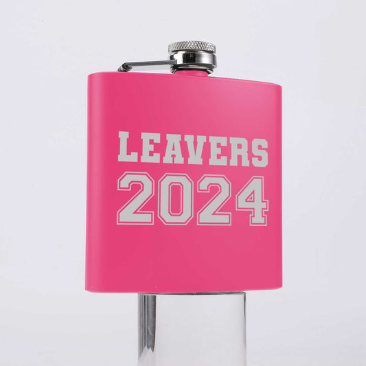 Engraved Leavers 2024 Stainless Steel Hip Flask 6oz