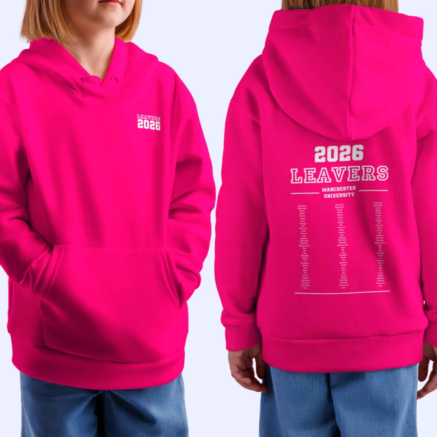 Personalised LEAVERS Hoodie 2026 Kids Primary School Student Names