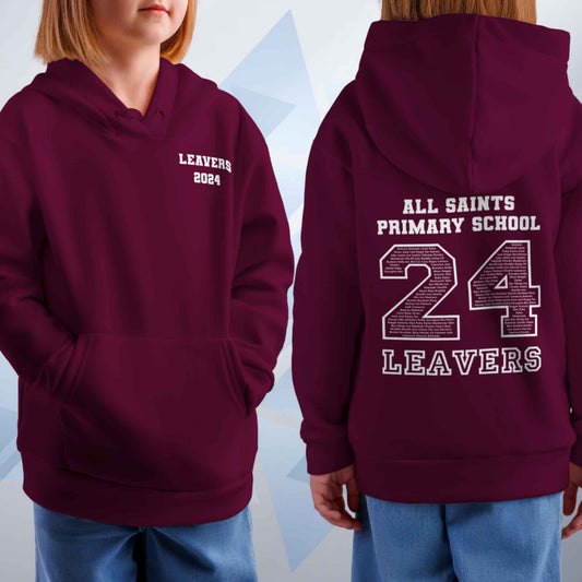 Personalised LEAVERS 2024 Name Below Kids Hoodie Custom Names