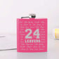 Personalised Engraved Leavers 2024 Names Stainless Steel Hip Flask 6oz