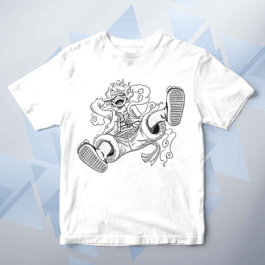 Luffy Gear 5 Line Art Kids Unisex T Shirt