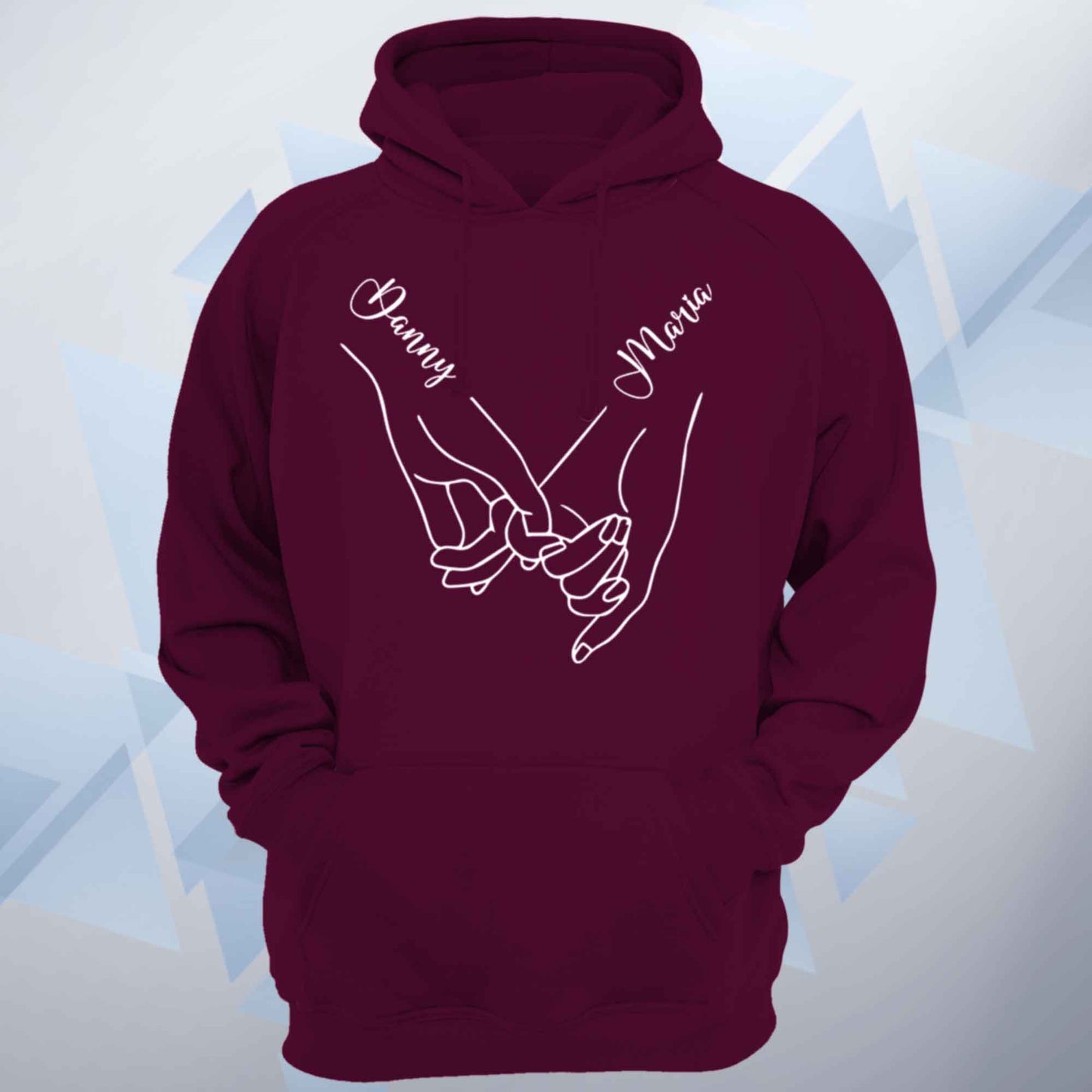 Personalised Holding Hands Couples Custom Unisex Hoodie