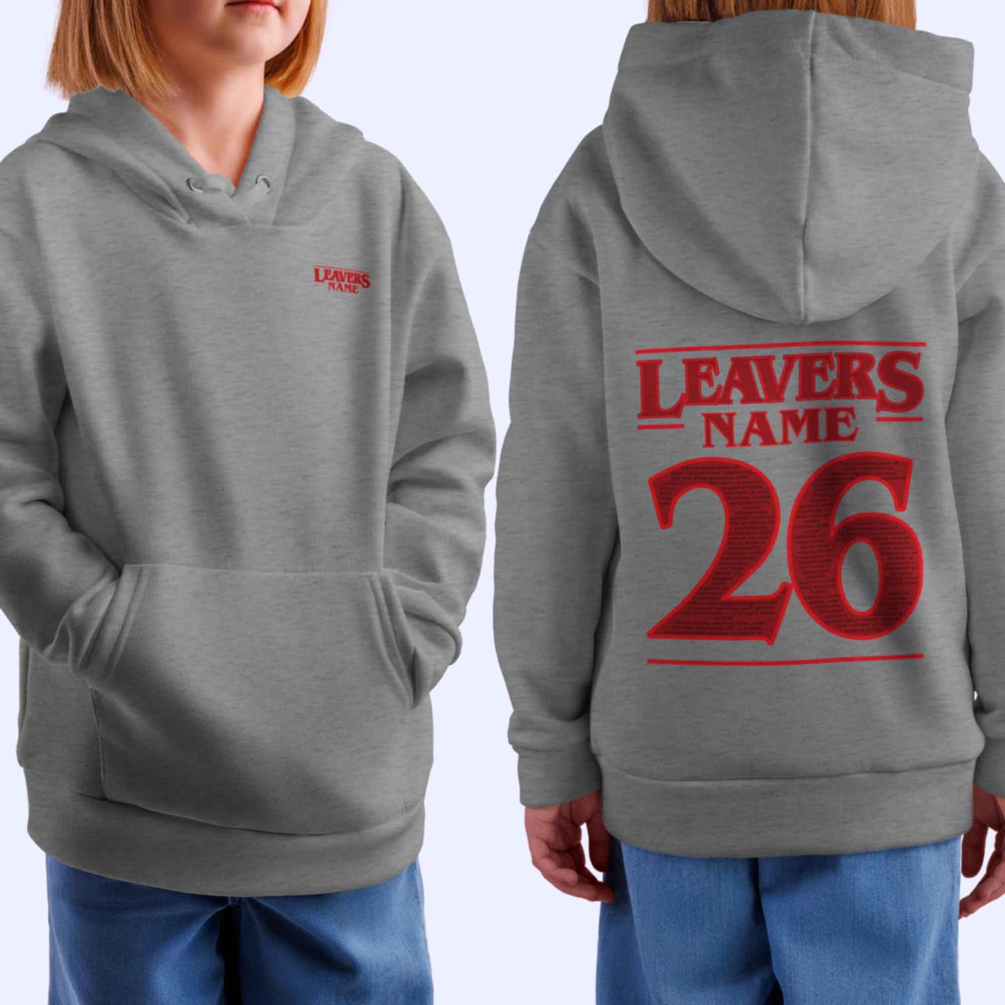 Kids Personalised Neon Stranger LEAVERS Hoodie 2026