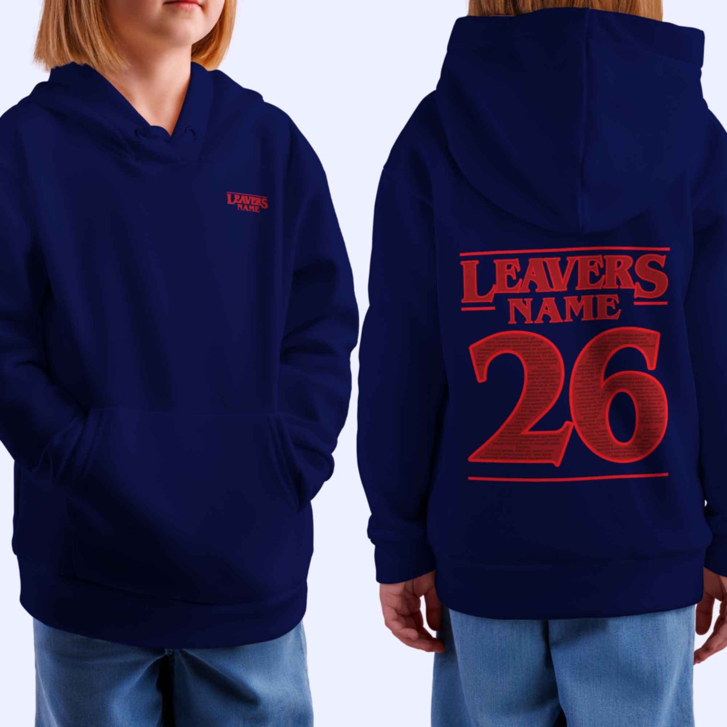 Kids Personalised Neon Stranger LEAVERS Hoodie 2026