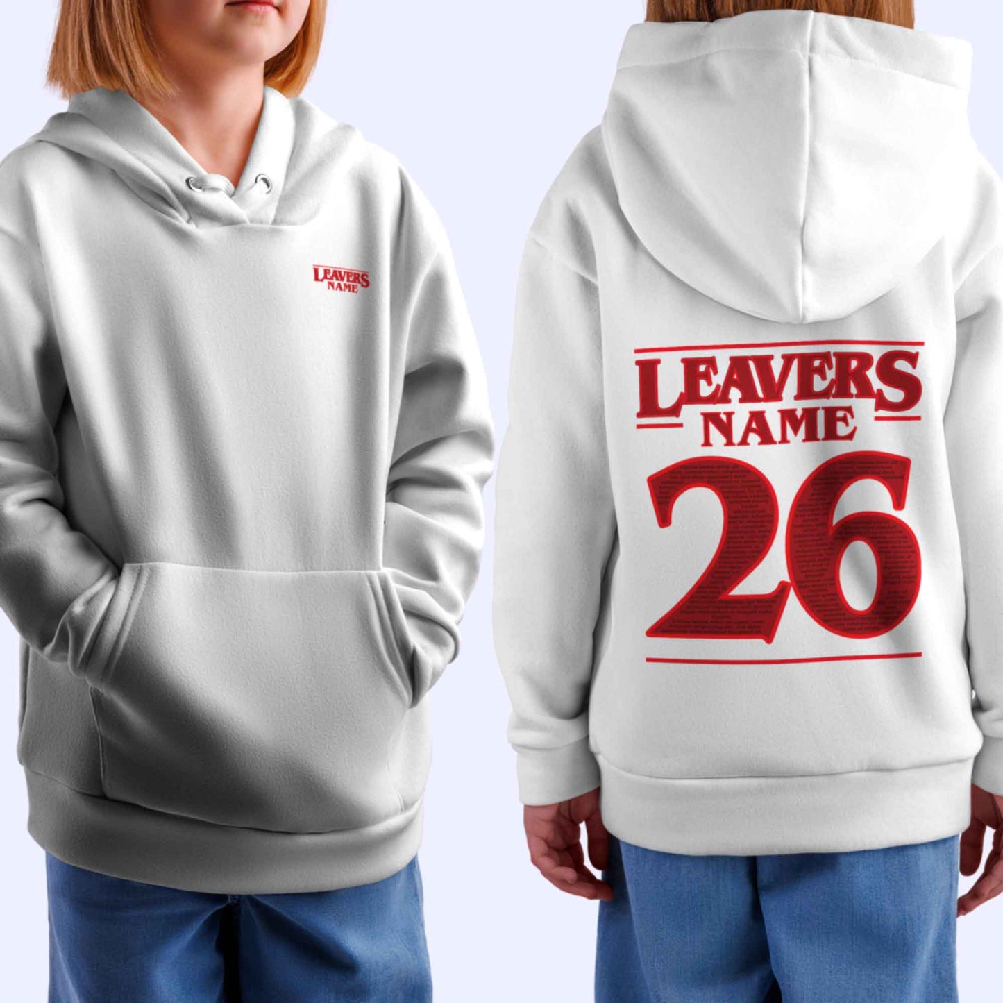 Kids Personalised Neon Stranger LEAVERS Hoodie 2026