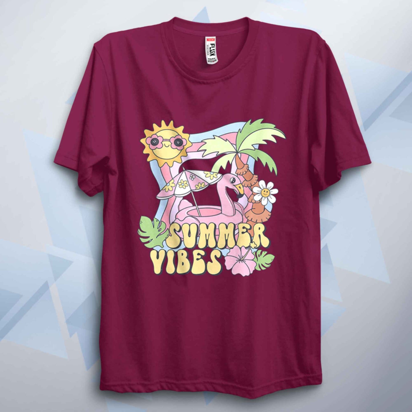 Retro Flamingo Summer Vibes Unisex Adult T Shirt