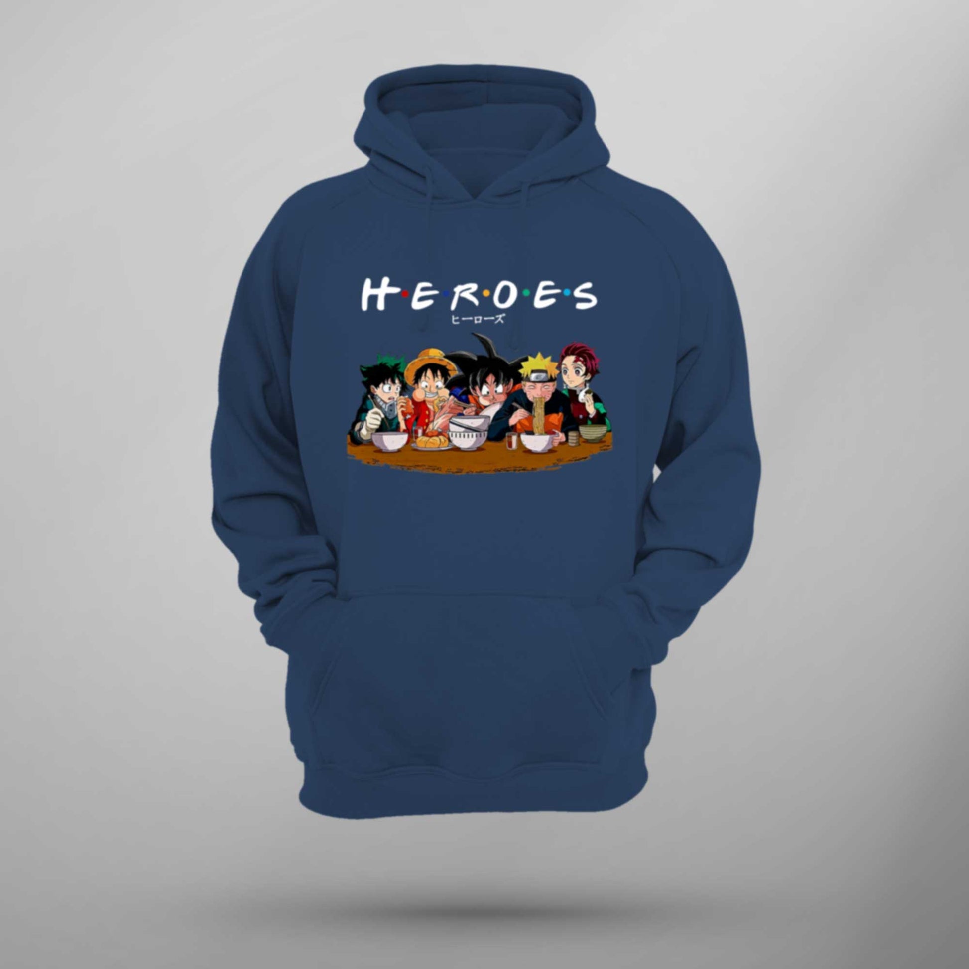 Anime Heroes Hoodie Unisex Anime Gift Goku, Luffy, Naruto, Tanjiro, Izuku - FLUX DESIGNS