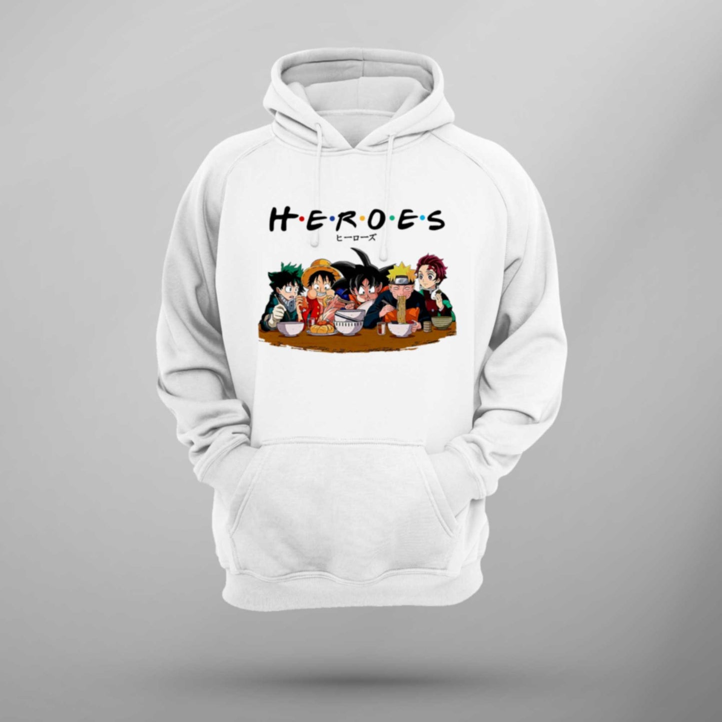 Anime Heroes Hoodie Unisex Anime Gift Goku, Luffy, Naruto, Tanjiro, Izuku - FLUX DESIGNS