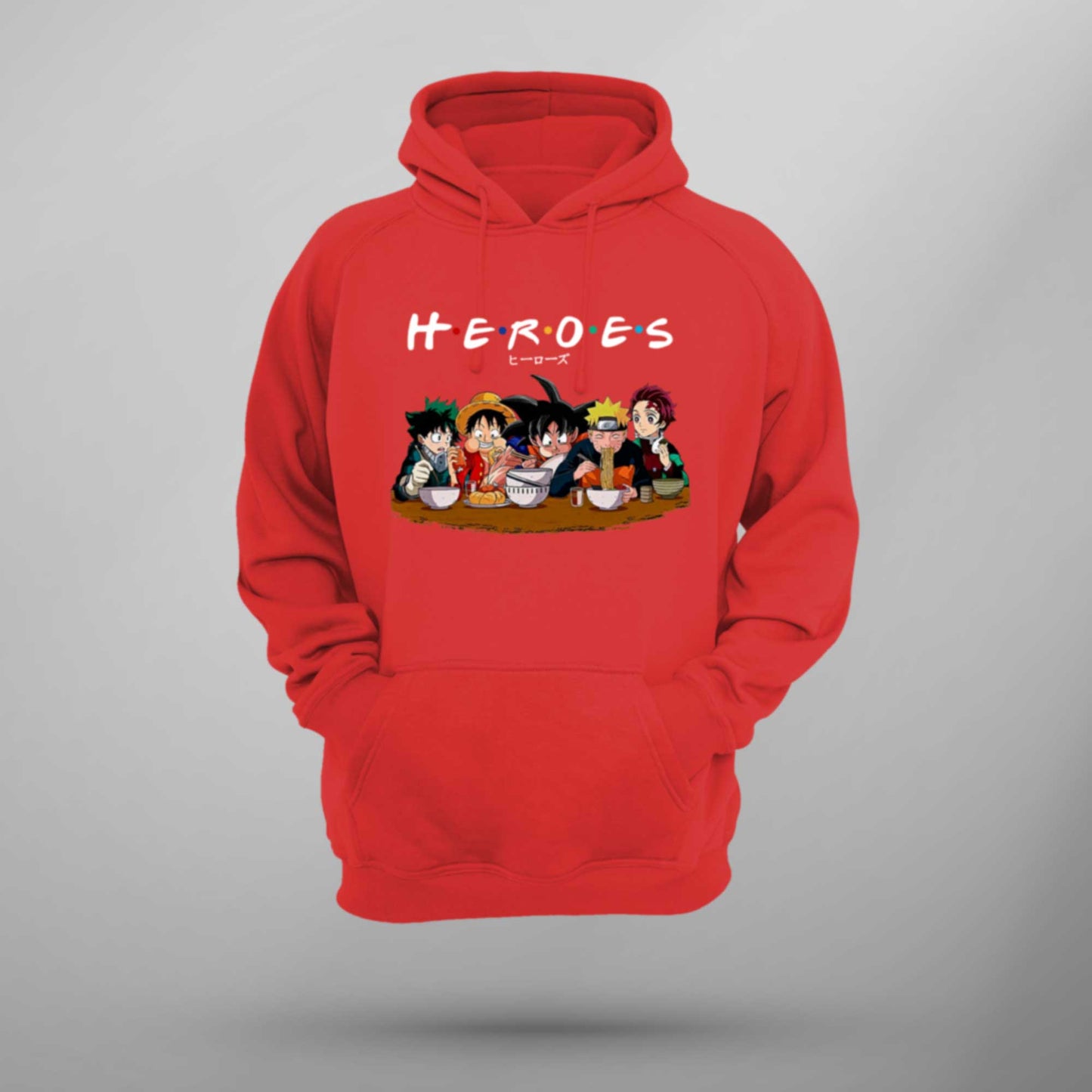 Anime Heroes Hoodie Unisex Anime Gift Goku, Luffy, Naruto, Tanjiro, Izuku - FLUX DESIGNS