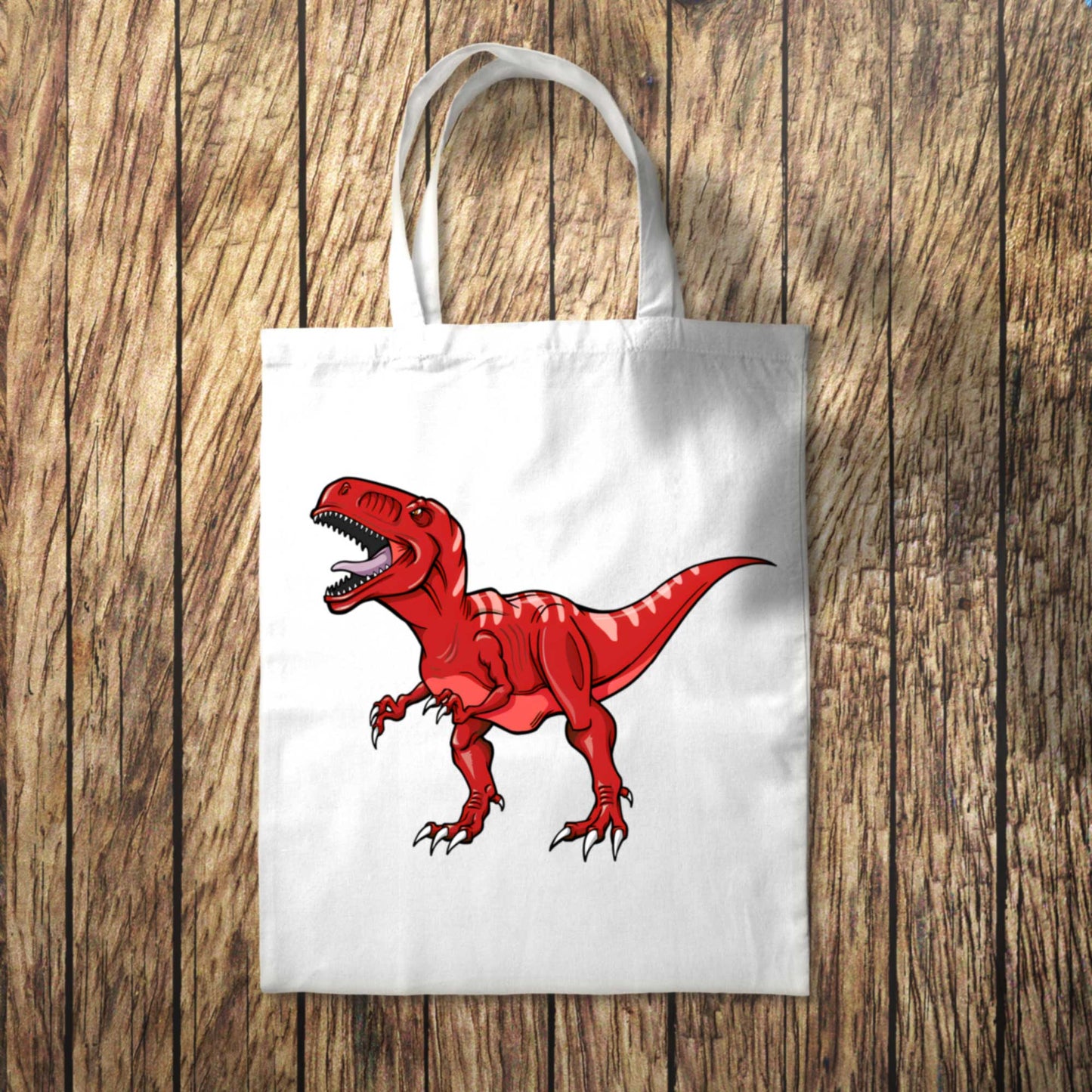 Red Dinosaur Tote Bag 10L Bag