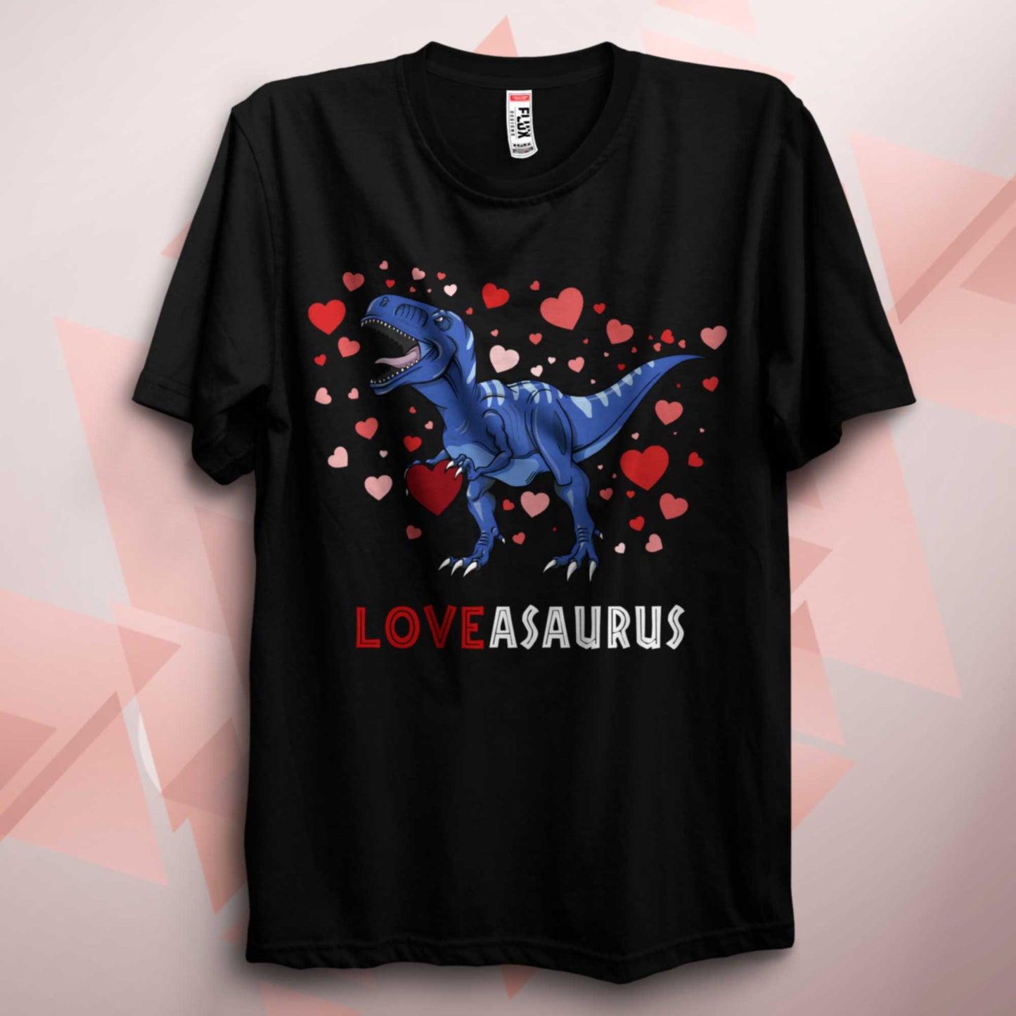 Valentines Loveasaurus Blue Dinosaur T Shirt