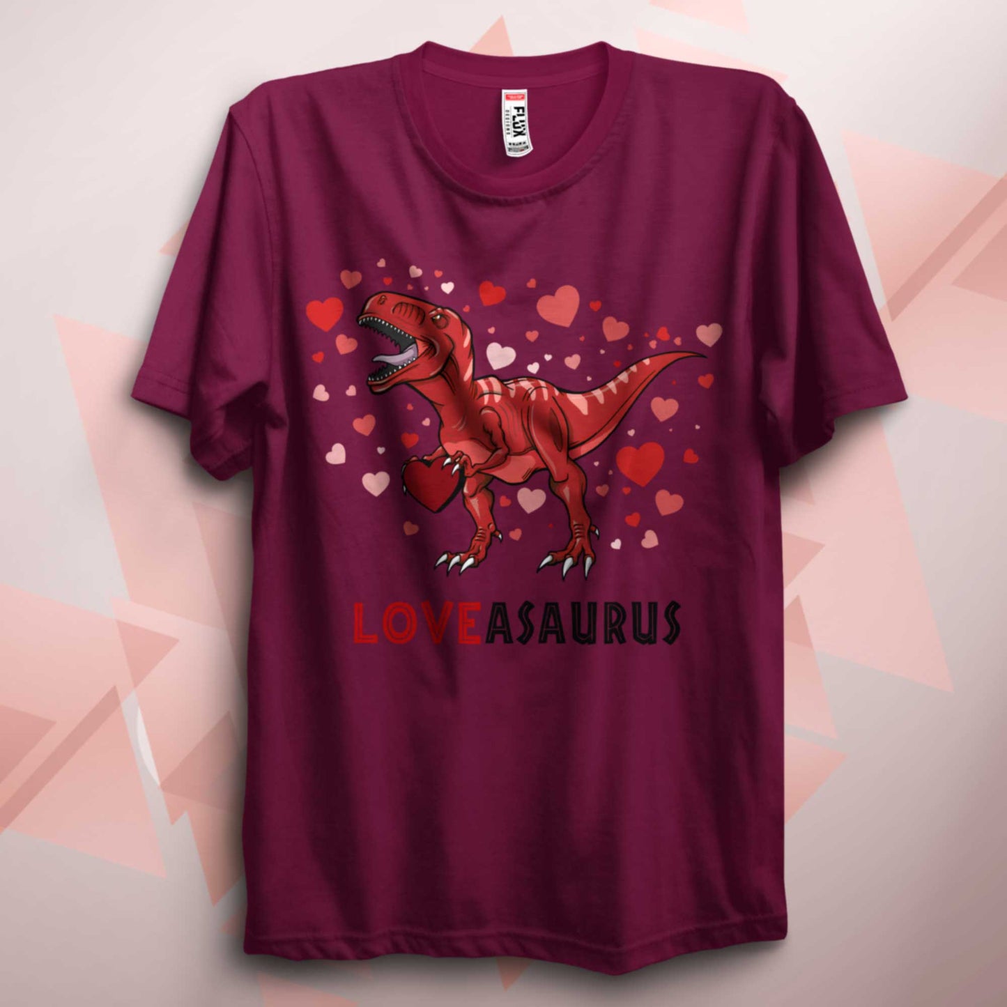 Valentines Loveasaurus Red Dinosaur T Shirt