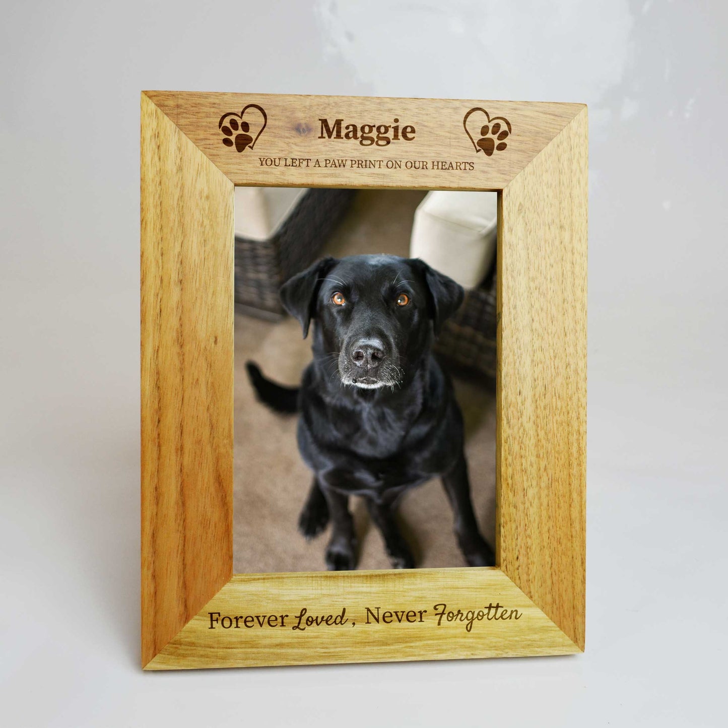 Personalised Dog Photo Frame Memorial Wooden Frame