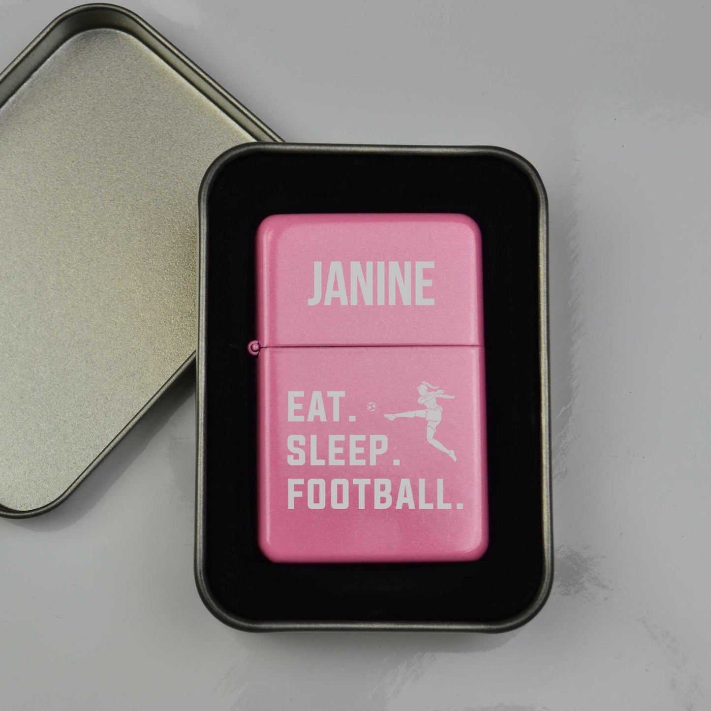 Engraved Eat Sleep Football For Her Lighter