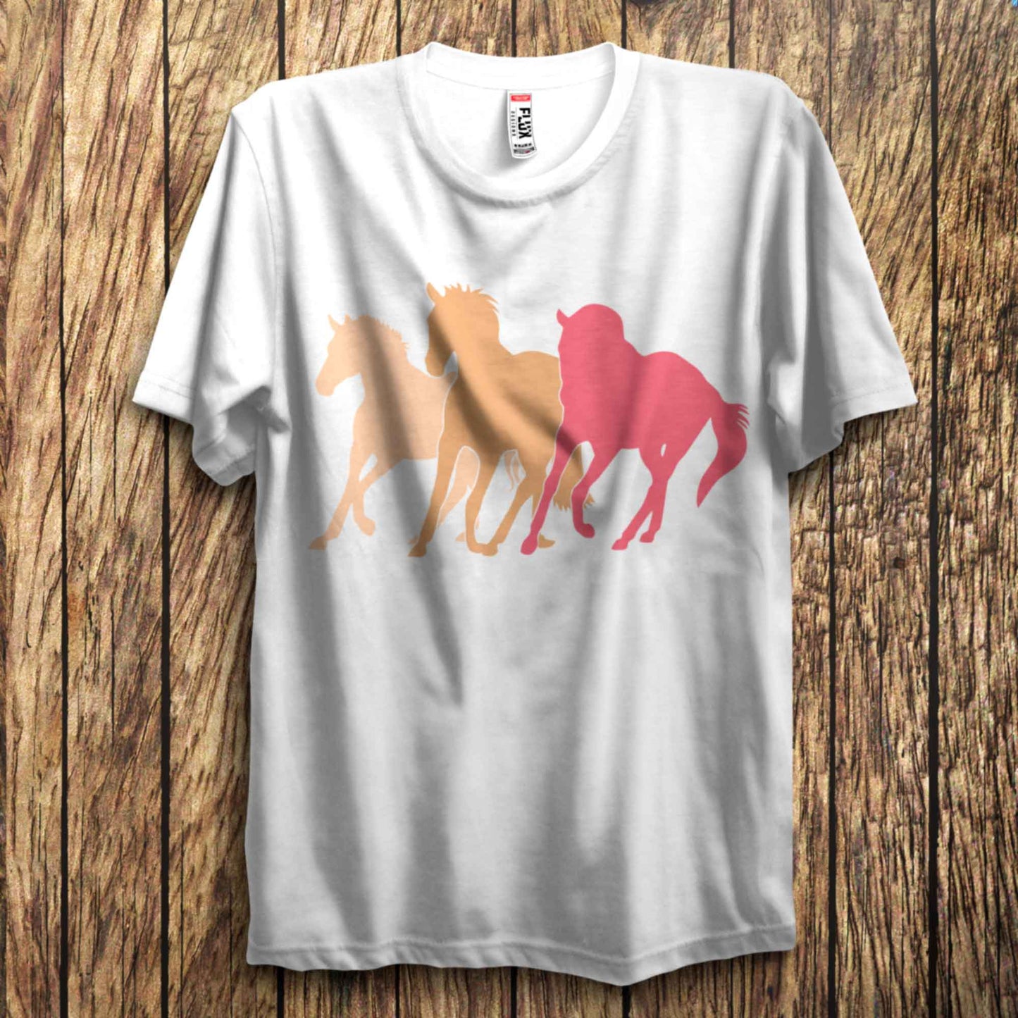 Sunset Wild Horses T Shirt