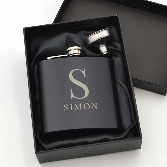 Personalised 6oz Initial And Name Steel Hip Flask