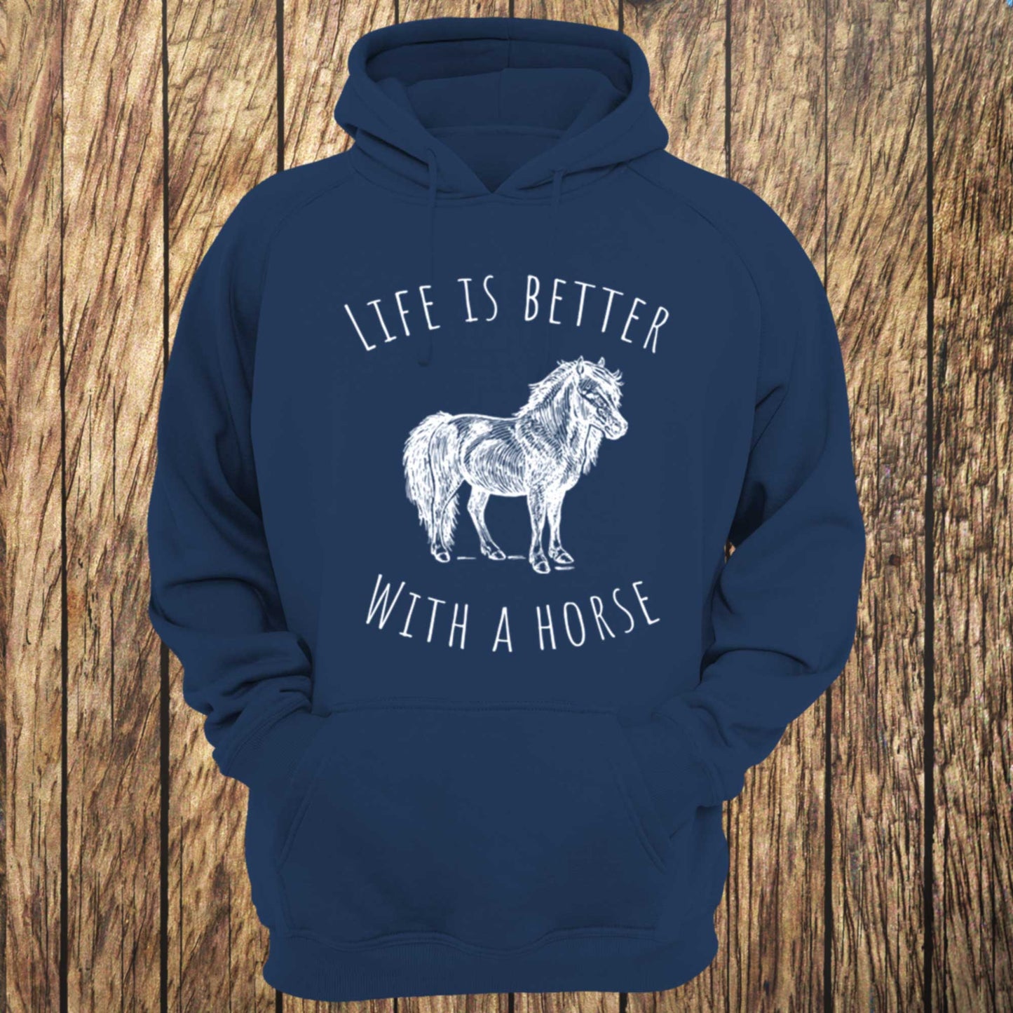 Life Is Better With A Horse Circular Design Unisex Hoodie