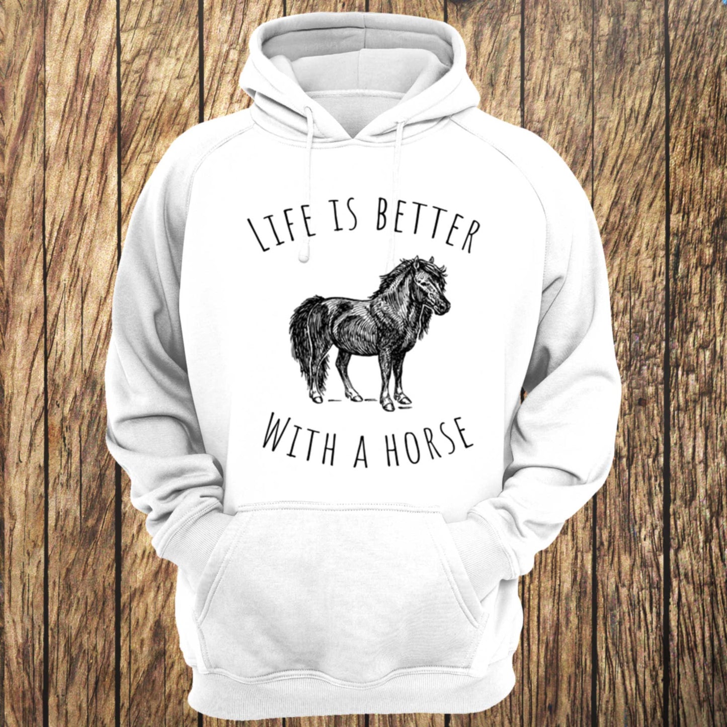 Life Is Better With A Horse Circular Design Unisex Hoodie