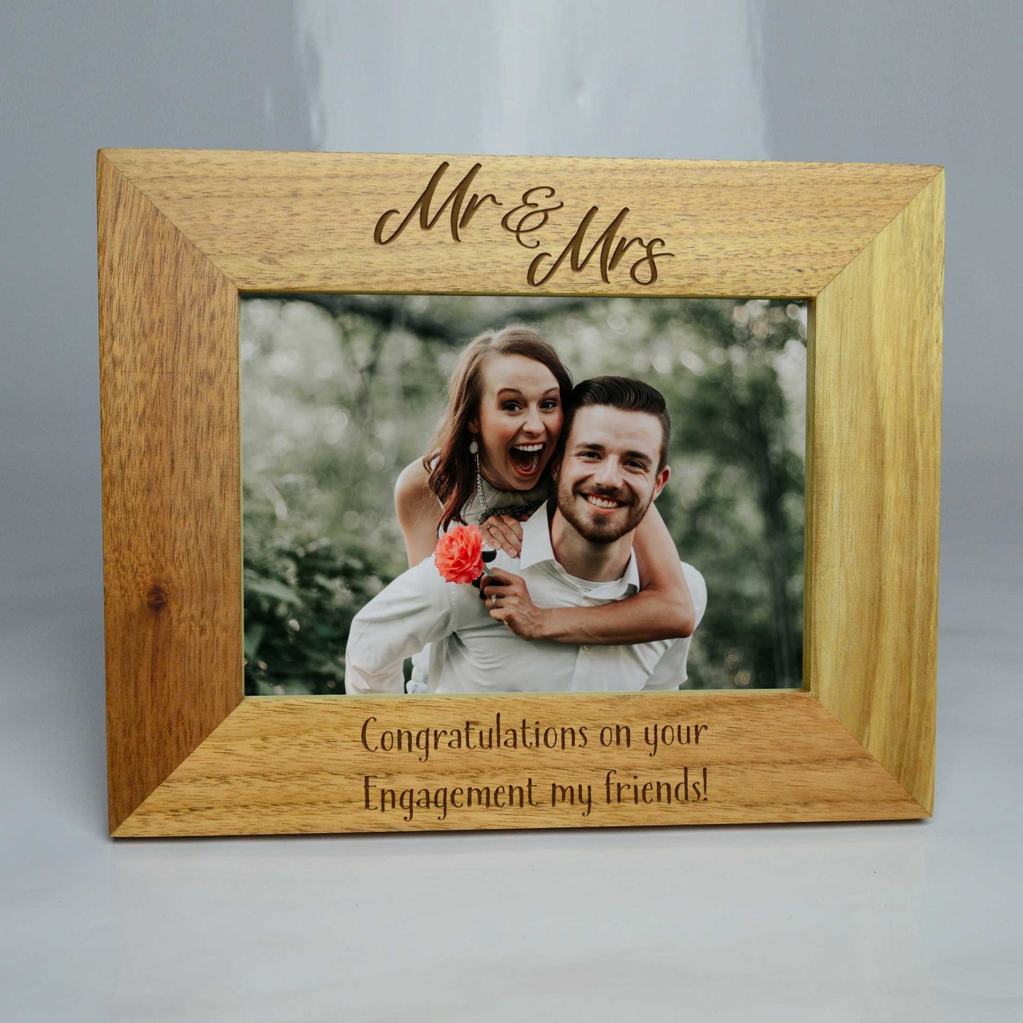 Personalised Mr & Mrs Photo Frame Wooden Frame *Landscape*