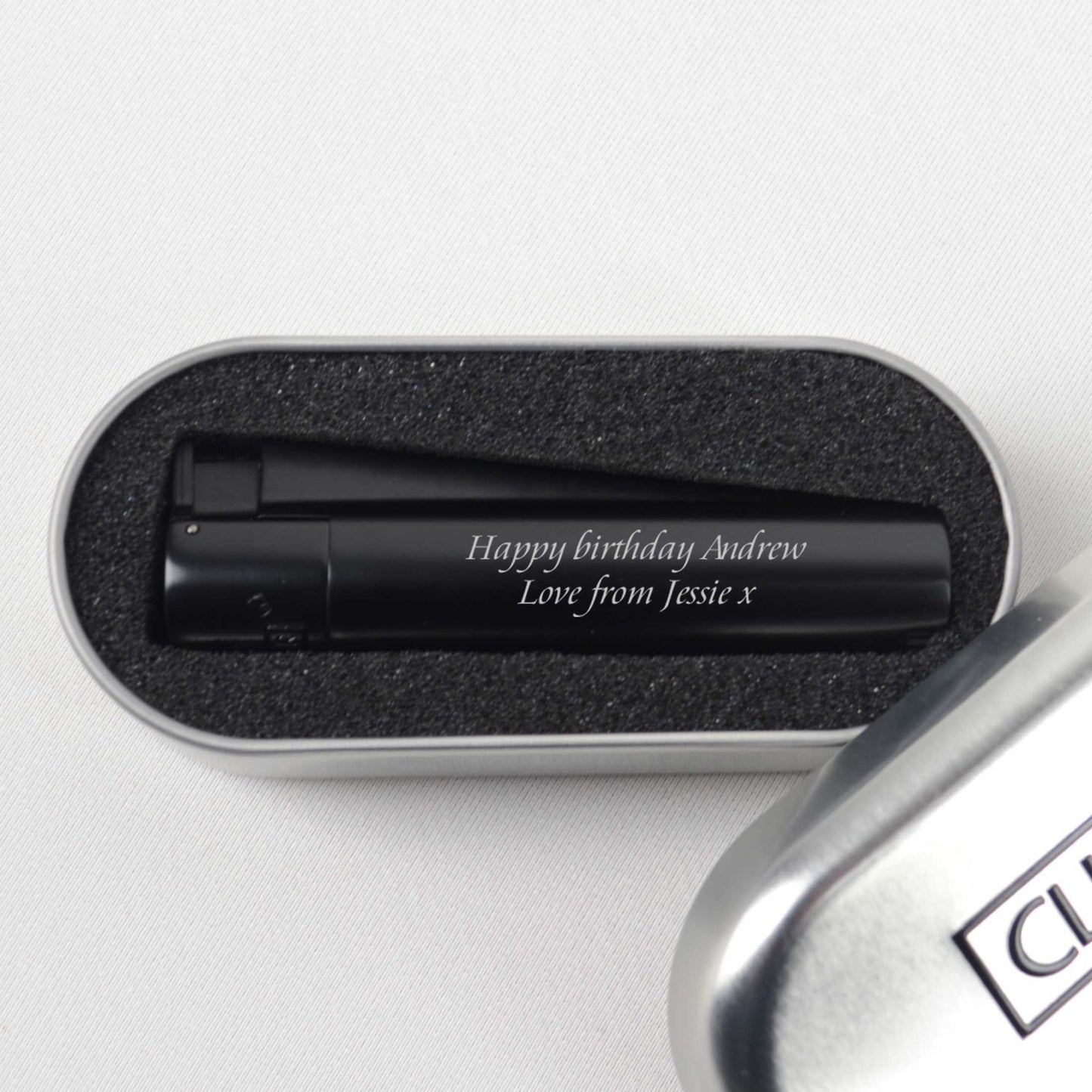 Personalised Black Jet Lighter Message