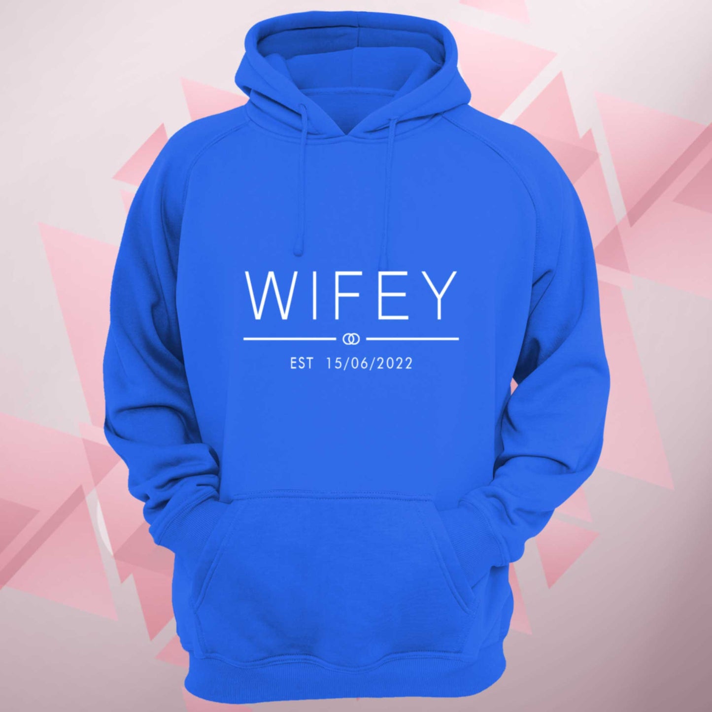 Personalised Hubby Wifey Hoodie Est