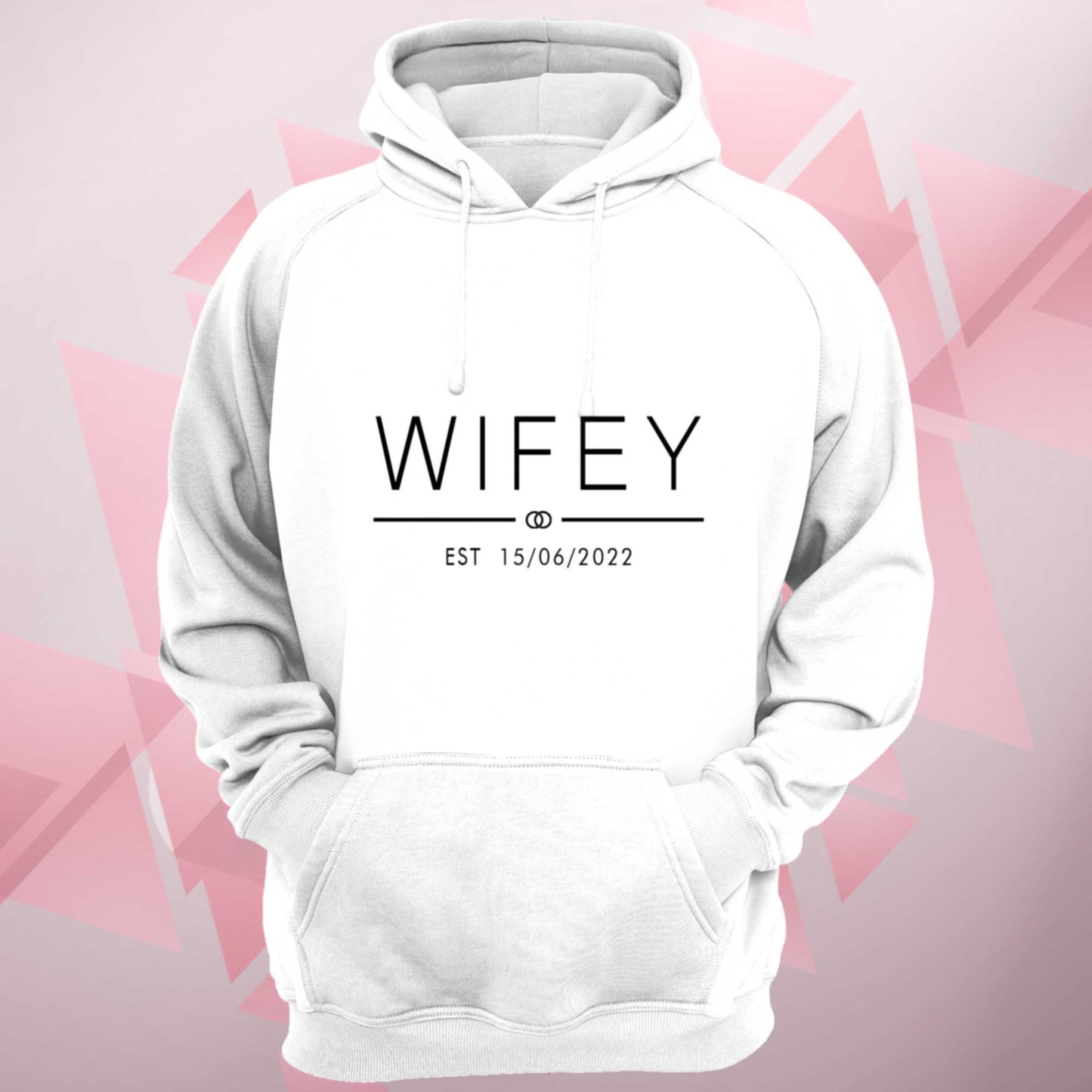 Personalised Hubby Wifey Hoodie Est