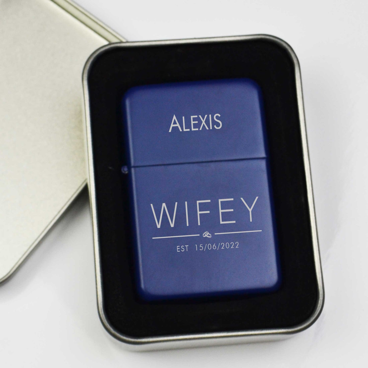 Personalised Hubby Wifey Lighter Couples Gift