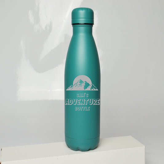 Personalised Camping Adventure Thermos Water Bottle 500ml - FLUX DESIGNS