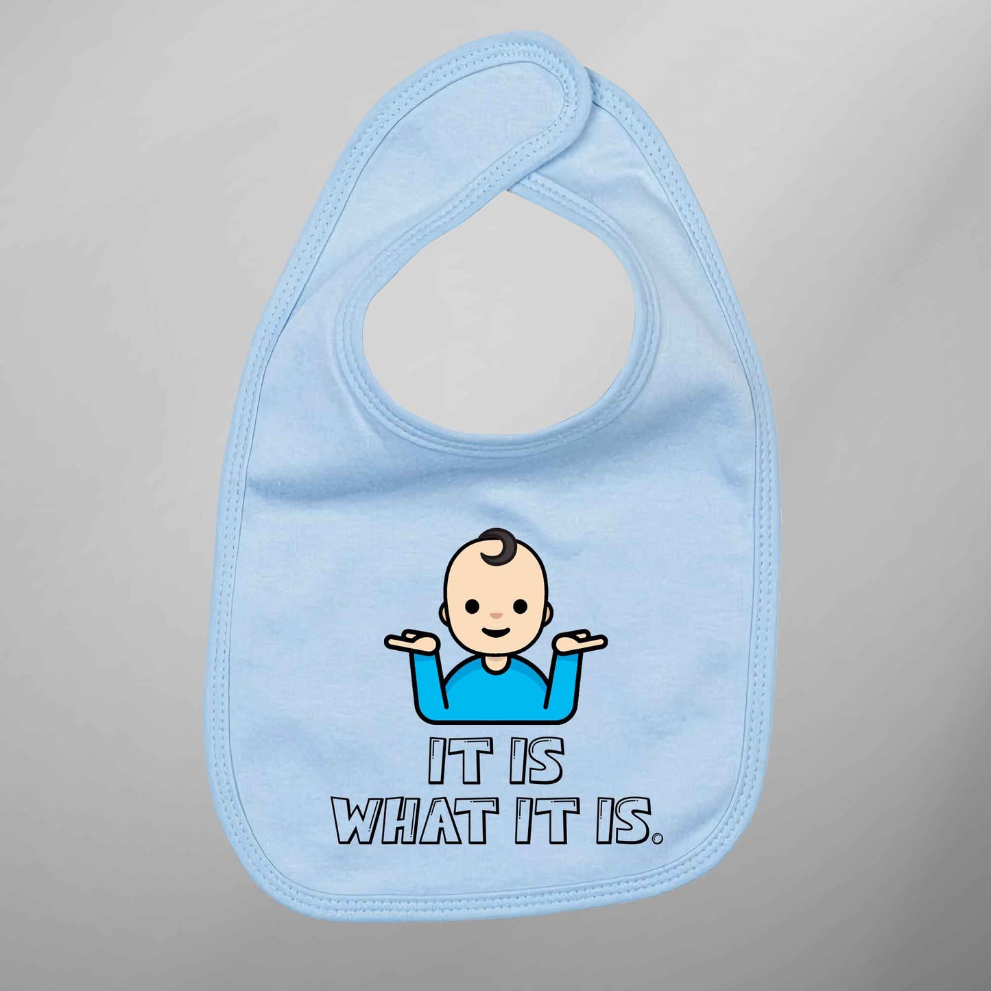 Baby Bib 'It Is What It Is' Emoji - FLUX DESIGNS